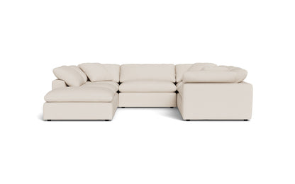 Fluffy 6 Piece Sectional W/Ottoman - Merit Snow