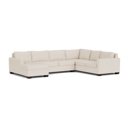Track 141" Corner Sectionals W. Full Sleeper & Left Chaise - Merit Snow