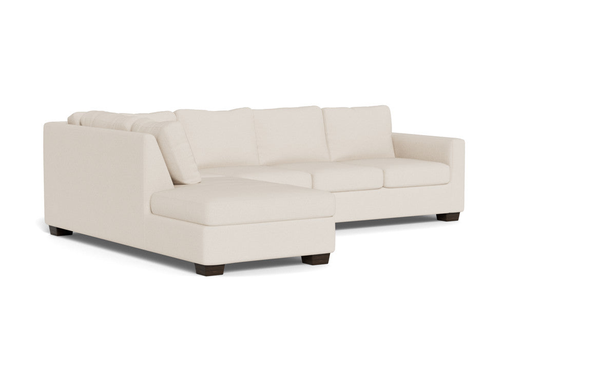 Track 121" Left Chaise Sectional - Merit Snow