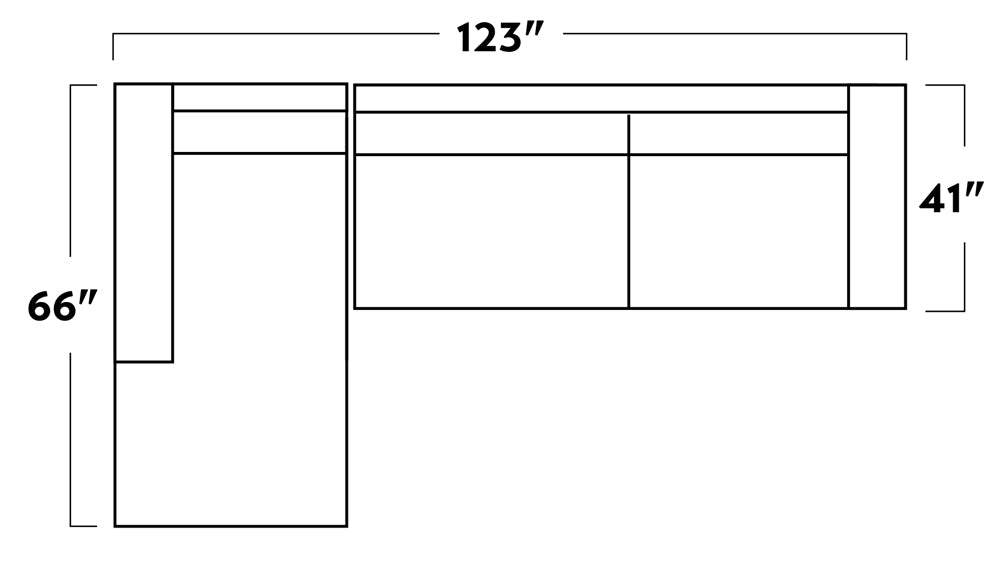 Mesa 123" Left Chaise Sectional Peyton Navy Quick Ship -