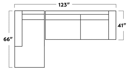 Mesa 123" Left Chaise Sectional Peyton Navy Quick Ship -