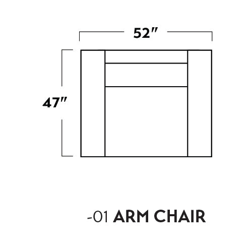 Mas Mesa 52" Deep Arm Chair -