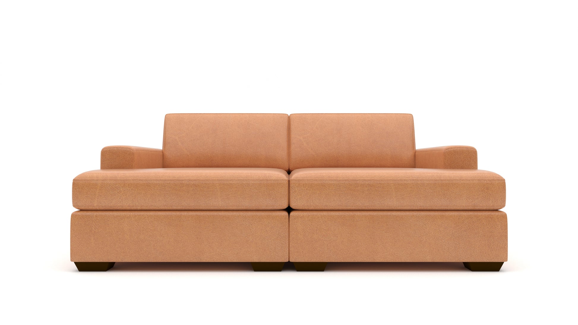 Mas Mesa 86" Deep Leather Double Chaise - Hudson Lager