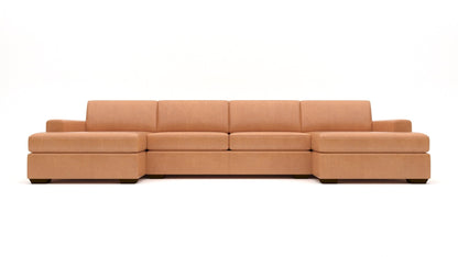 Mas Mesa Leather Double Chaise With Armless Loveseat