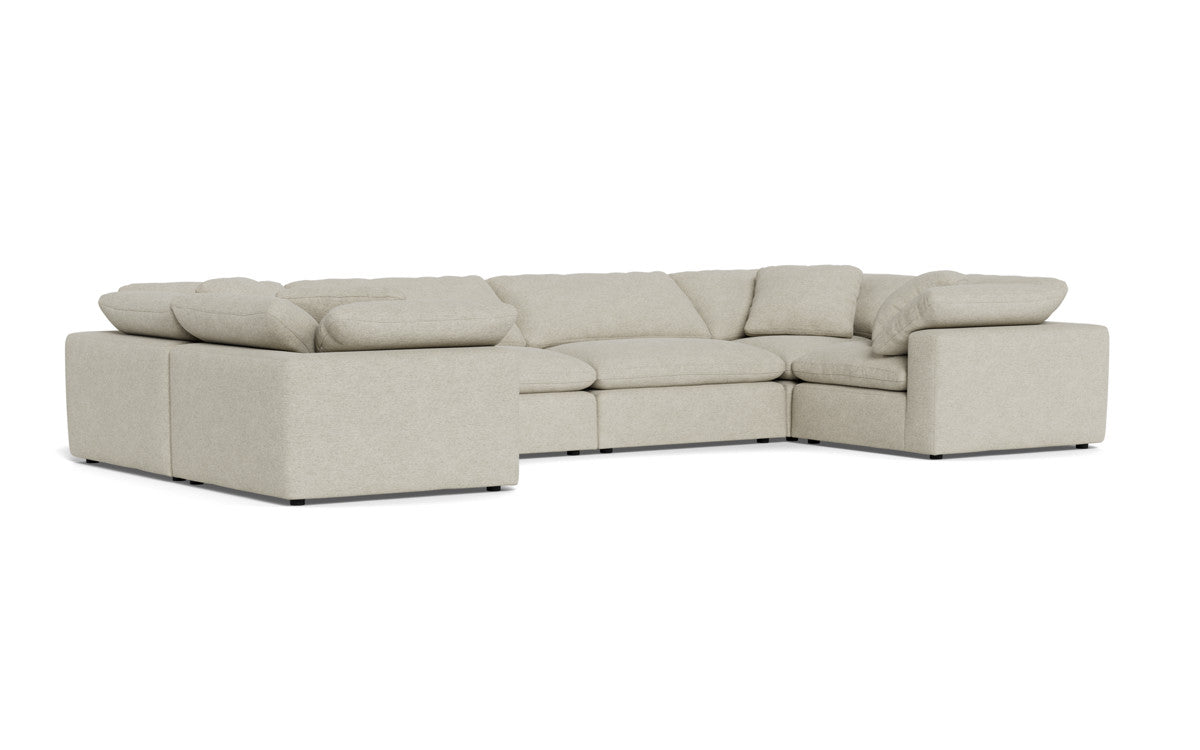 Fluffy 4 Corner U Sectional - Merit Dove