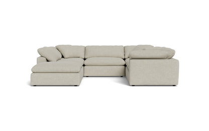 Fluffy 6 Piece Sectional W/Ottoman - Merit Dove