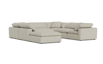 Fluffy 6 Piece Sectional W/Ottoman - Merit Dove