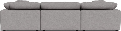 Fluffy 3 Piece Sofa W/Double Ottoman - Merit Graystone