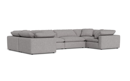 Fluffy 4 Corner U Sectional - Merit Graystone