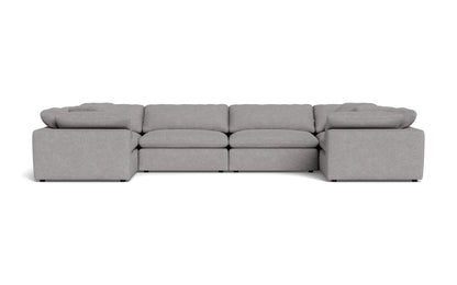 Fluffy 4 Corner U Sectional - Merit Graystone