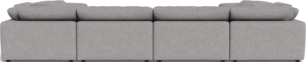 Fluffy 4 Corner U Sectional - Merit Graystone