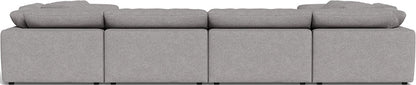 Fluffy 4 Corner U Sectional - Merit Graystone