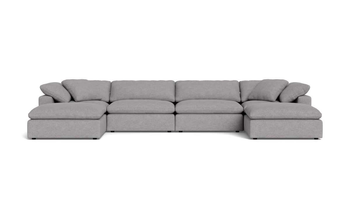 Fluffy 4 Piece Sectional W/Double Otto - Merit Graystone