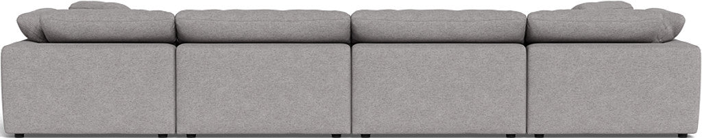 Fluffy 4 Piece Sectional W/Double Otto - Merit Graystone