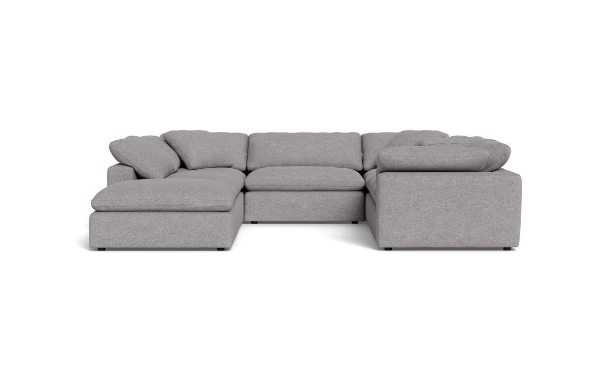 Fluffy 6 Piece Sectional W/Ottoman - Merit Graystone