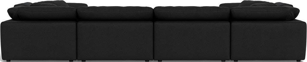 Fluffy 4 Corner U Sectional - Merit Onyx