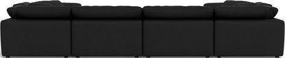 Fluffy 4 Corner U Sectional - Merit Onyx