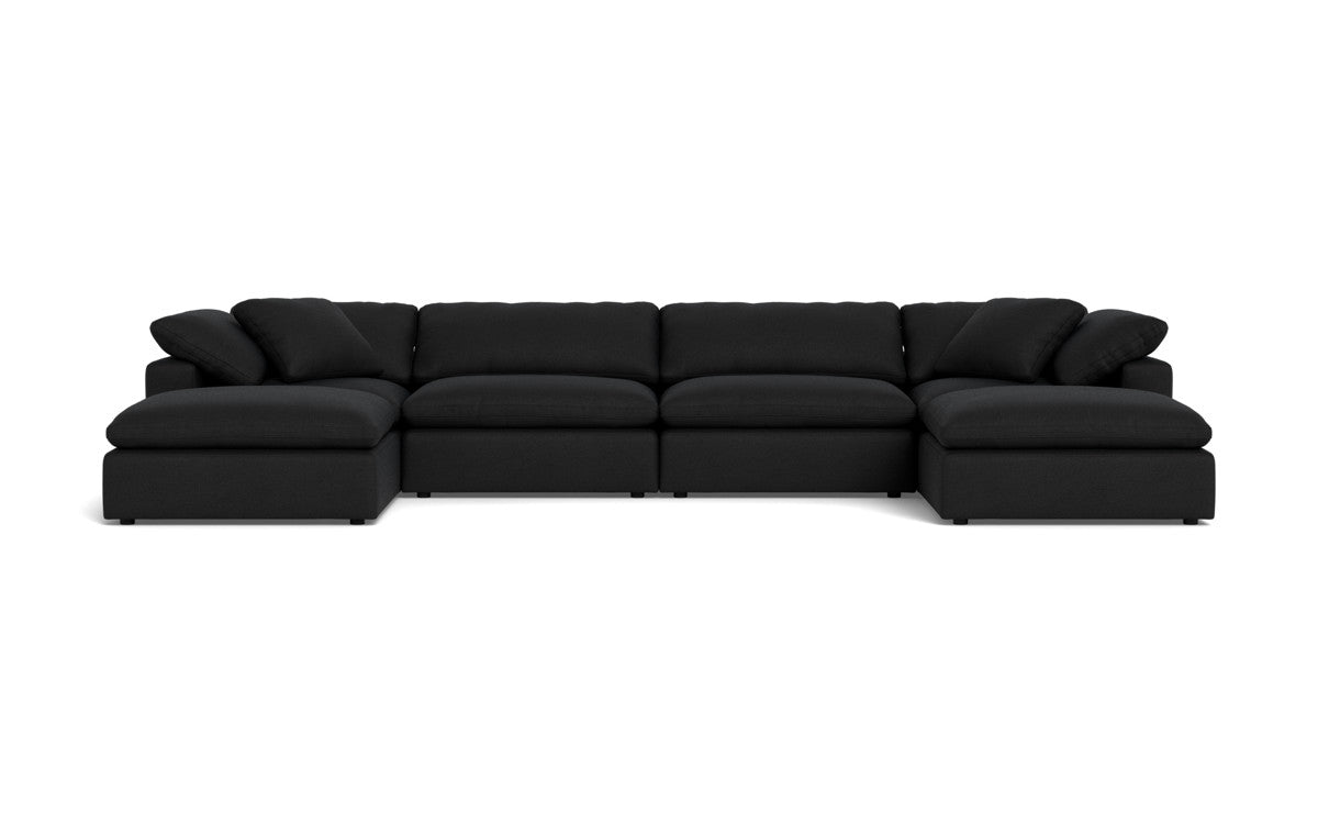 Fluffy 4 Piece Sectional W/Double Otto - Merit Onyx