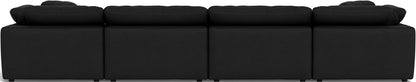 Fluffy 4 Piece Sectional W/Double Otto - Merit Onyx