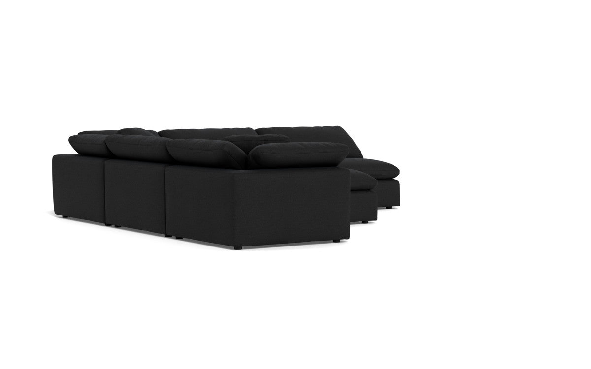 Fluffy 5 Piece Sectional W/Ottoman - Merit Onyx