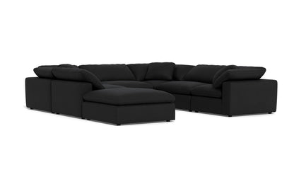 Fluffy 6 Piece Sectional W/Ottoman - Merit Onyx