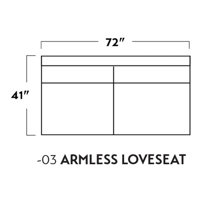 Mesa Leather Armless Loveseat