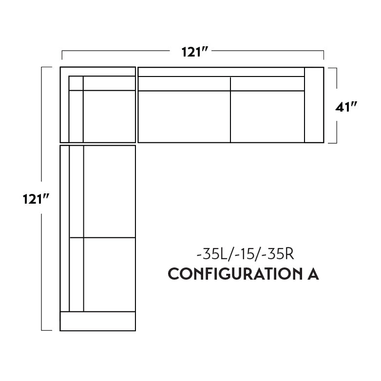 Mesa 121" Corner Sectional - Alley Pepper