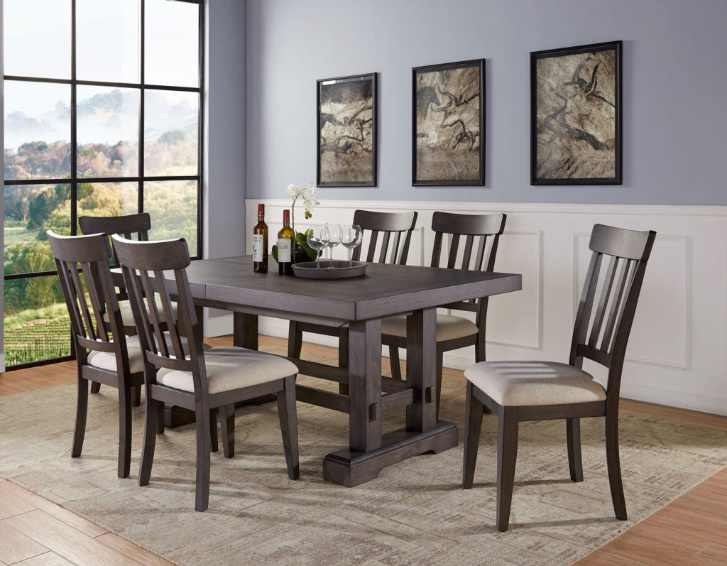 Nara 108" Rectangle Dining Table & 6 Chairs - Dark