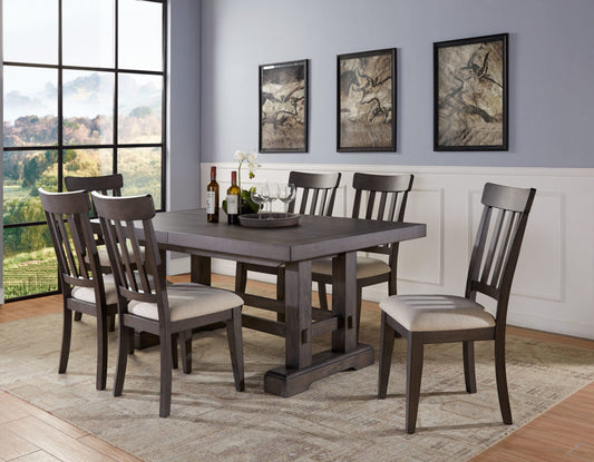Nara 108" Rectangle Dining Table & 6 Chairs - Dark