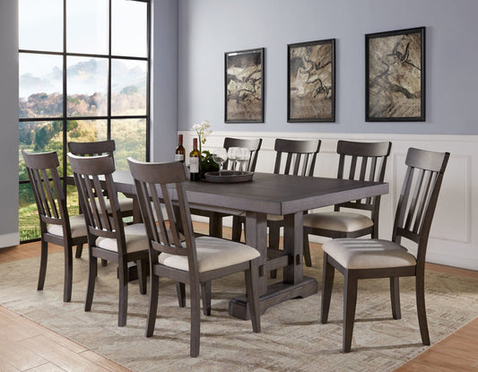 Nara 108" Rectangle Dining Table & 8 Chairs - Dark