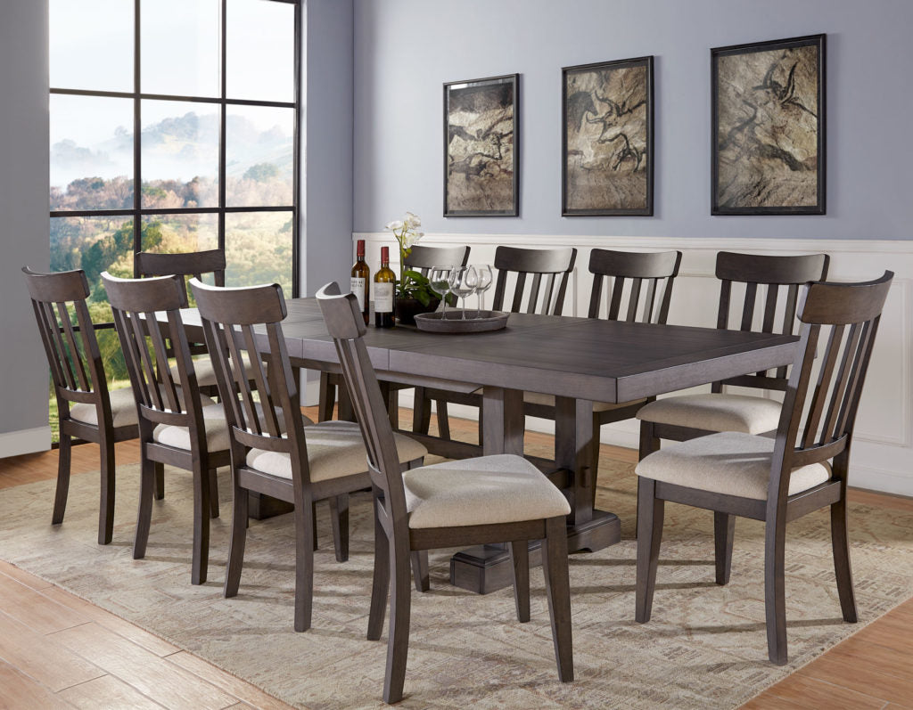 Nara 108" Rectangle Dining Table & 10 Chairs - Dark