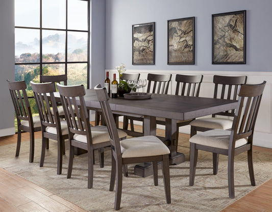 Nara 108" Rectangle Dining Table & 10 Chairs - Dark
