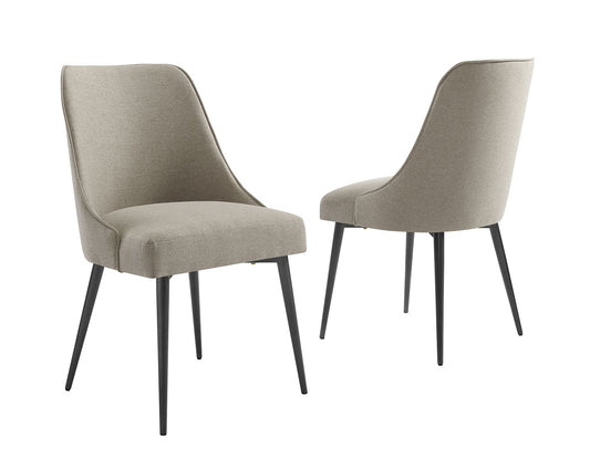 Olivia Khaki Fabric Dining Chairs (pr)