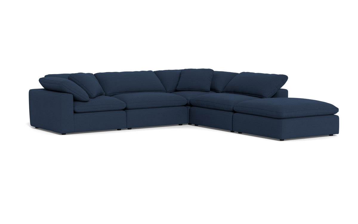 Fluffy 4 Piece Sectional w/Otto - Peyton Navy