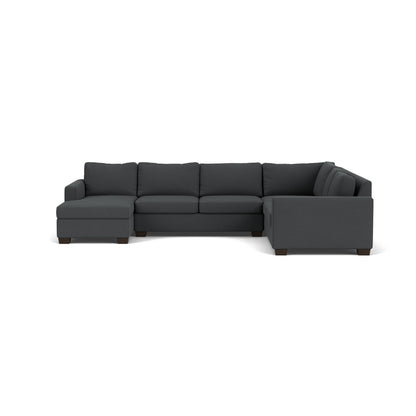 Track 141" Corner Sectionals W. Full Sleeper & Left Chaise - Peyton Pepper