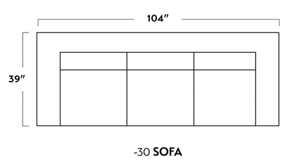 Parmer 104" Sofa Delray Smoke Quick Ship -