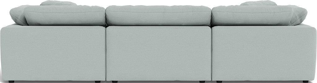 Fluffy 3 Piece Sofa W/Double Ottoman - Peyton Light Blue