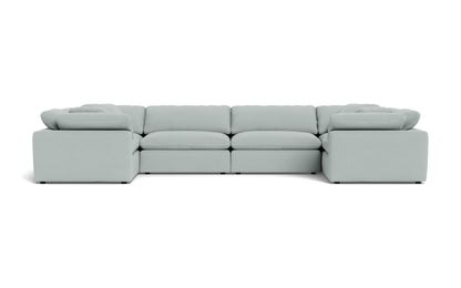 Fluffy 4 Corner U Sectional - Peyton Light Blue