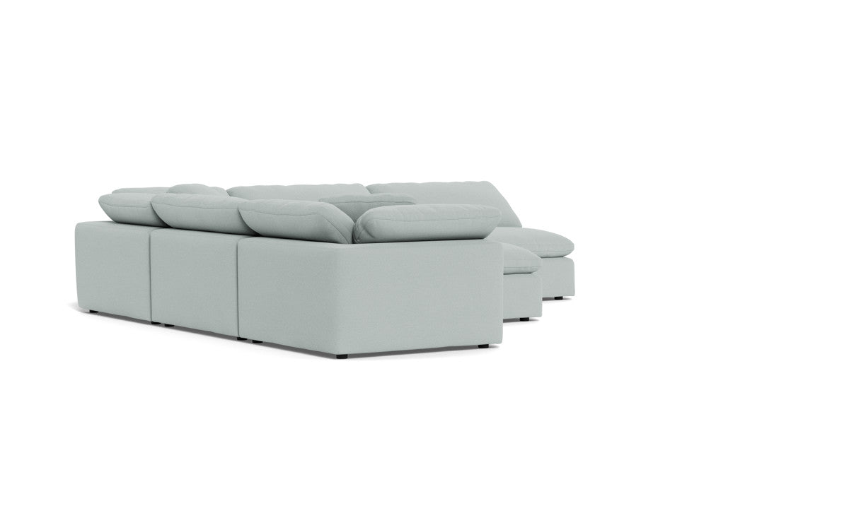 Fluffy 5 Piece Sectional W/Ottoman - Peyton Light Blue