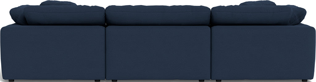 Fluffy 3 Piece Sofa W/Double Ottoman - Peyton Navy