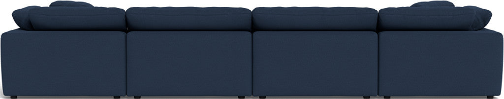 Fluffy 4 Piece Sectional W/Double Otto - Peyton Navy