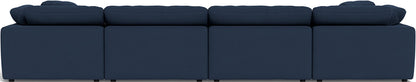 Fluffy 4 Piece Sectional W/Double Otto - Peyton Navy