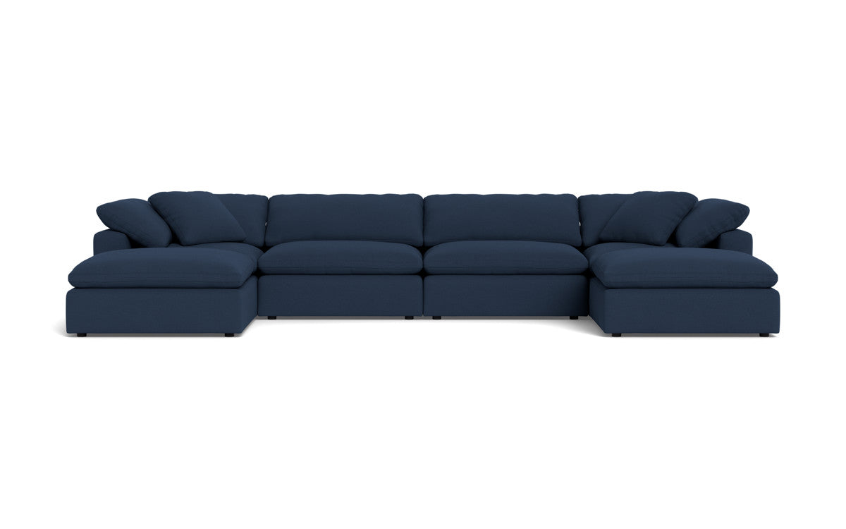 Fluffy 4 Piece Sectional W/Double Otto - Peyton Navy