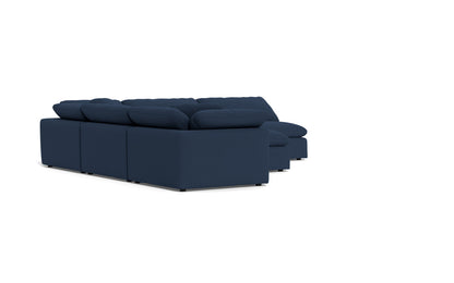 Fluffy 5 Piece Sectional W/Ottoman - Peyton Navy