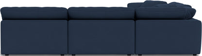 Fluffy 5 Piece Sectional W/Ottoman - Peyton Navy