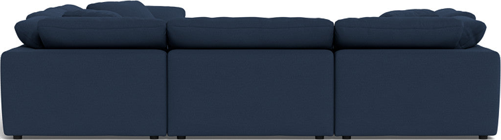 Fluffy 6 Piece Sectional W/Ottoman - Peyton Navy