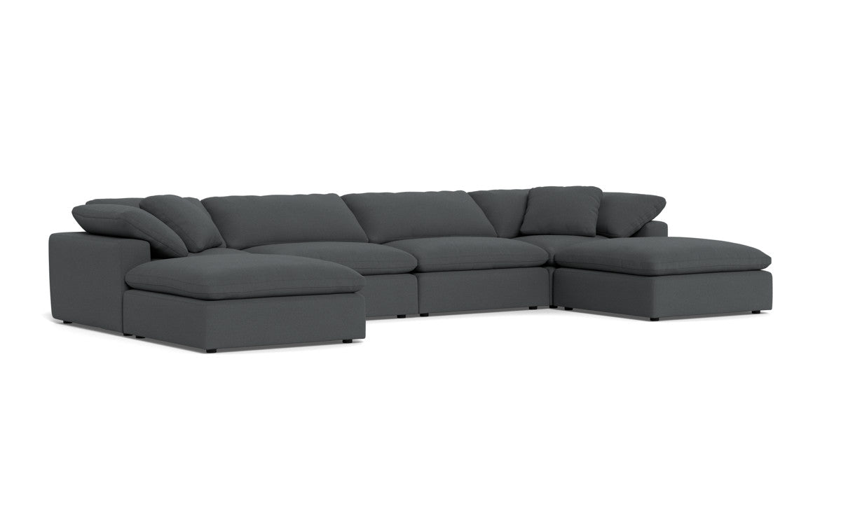 Fluffy 4 Piece Sectional W/Double Otto - Peyton Navy