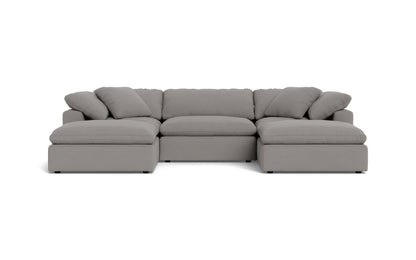 Fluffy 3 Piece Sofa W/Double Ottoman - Peyton Slate