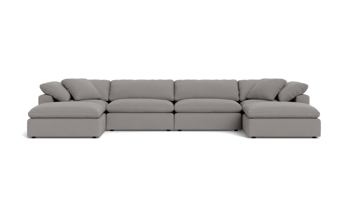 Fluffy 4 Piece Sectional W/Double Otto - Peyton Slate