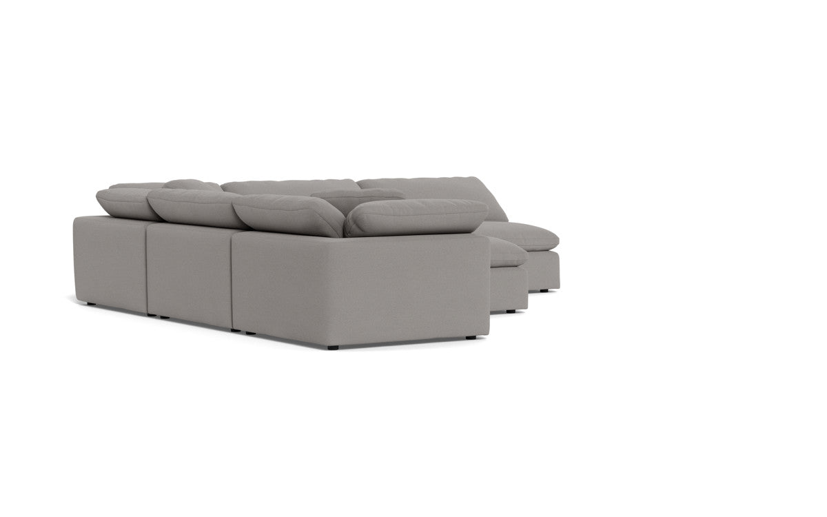 Fluffy 5 Piece Sectional W/Ottoman - Peyton Slate